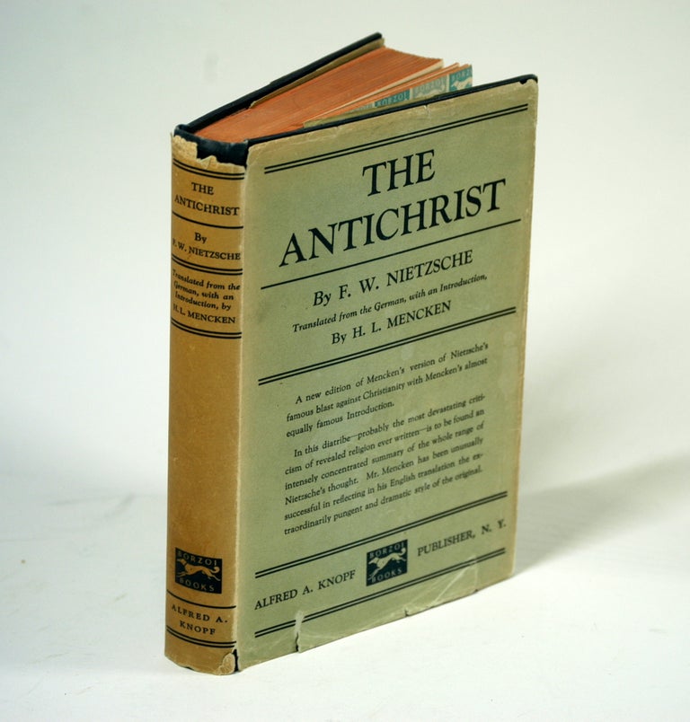 Item #1016 THE ANTICHRIST. F. W. Nietzsche, H. L. Mencken trans.