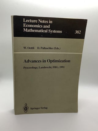 Item #1347 Advances in Optimization: Proceedings of the 6th French-German Colloquium on...