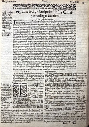 [1608 QUARTO GENEVA BIBLE / ZAEHNSDORF BINDING] THE BIBLE: Translated according to the Ebrew and Greeke, and Conferred with the Best Translations in Diuers Languages