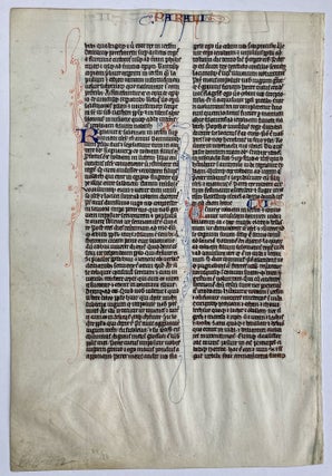 ILLUMINATED LEAF from a 13th Century Latin Bible: 2 Chronicles 8:13b - 11:12a