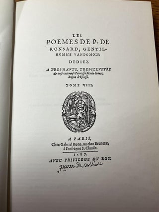 Les Poemes dep. de Ronsard, Gentil-homme Vandomois, Tome VIII