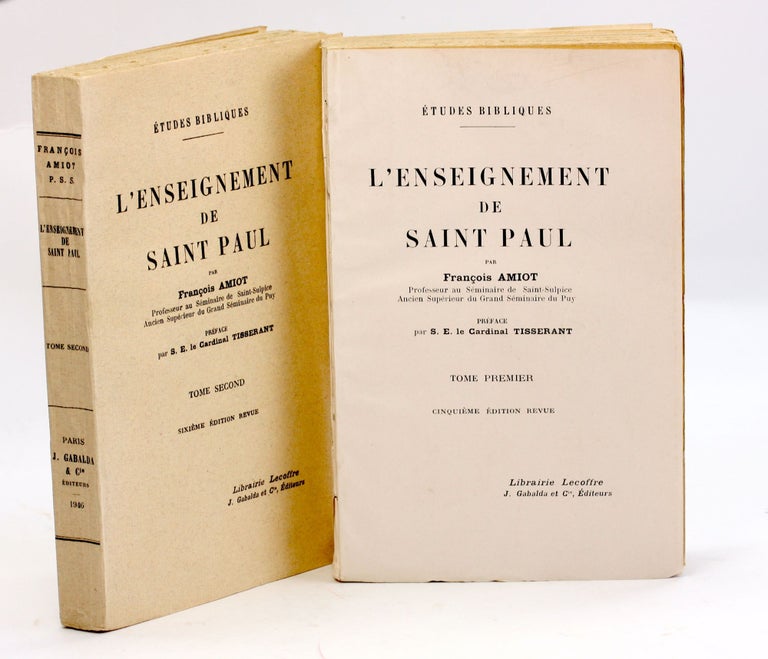 Item #3281 L'ENSEIGNEMENT DE SAINT PAUL (2 Volume Set). Francois Amiot.