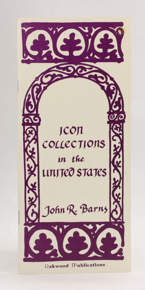 Item #3917 Icon Collections in the United States. John Barns.