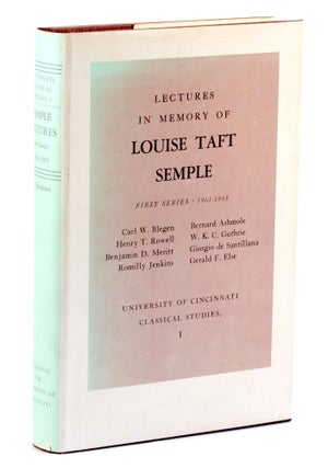 Item #4348 LECTURES IN MEMORY OF LOUISE TAFT SEMPLE: First Series, 1961-1965. D. W. Bradeen, ed,...