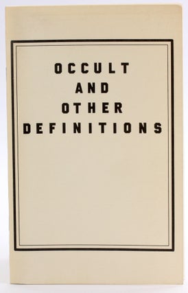 Item #4576 OCCULT AND OTHER DEFINITIONS. Maranatha Christian Ministries