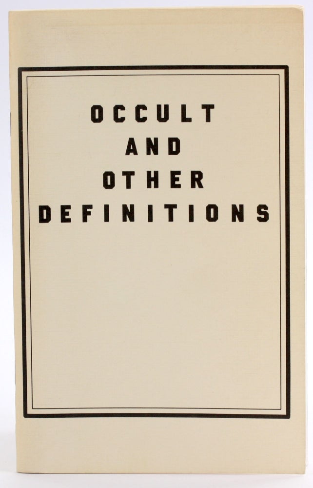 Item #4576 OCCULT AND OTHER DEFINITIONS. Maranatha Christian Ministries.