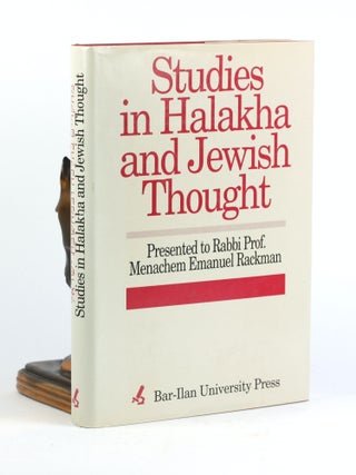 Item #500544 Studies in Halakha and Jewish Thought: presented to Rabbi Prof. Menachem Emanuel...