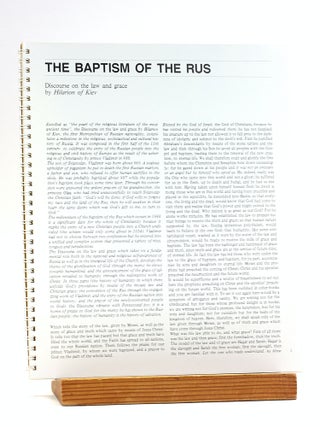 988: The Baptism of the Rus / Discourse on Law and Grace