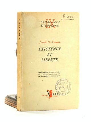 Item #502829 Existence et Liberté. De Finance Joseph