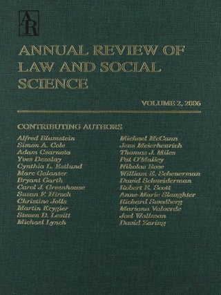 Item #503062 Annual Review of Law and Social Science 2006. Alfred Blumstein
