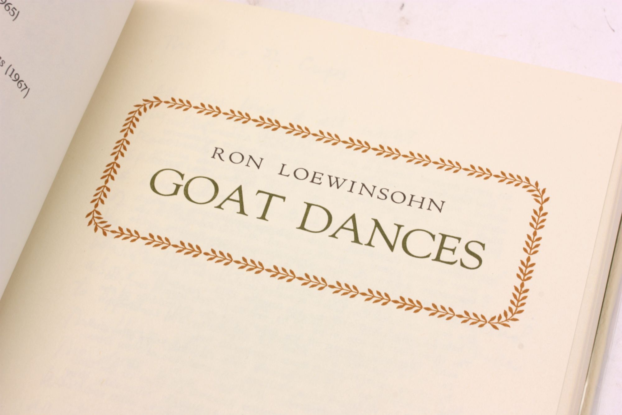 GOAT DANCES Lettered Signed Limited Edition | Ron Loewinsohn | First ...