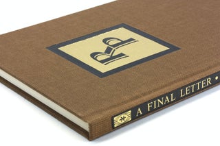 Item #503983 A Final Letter. Reynolds Price