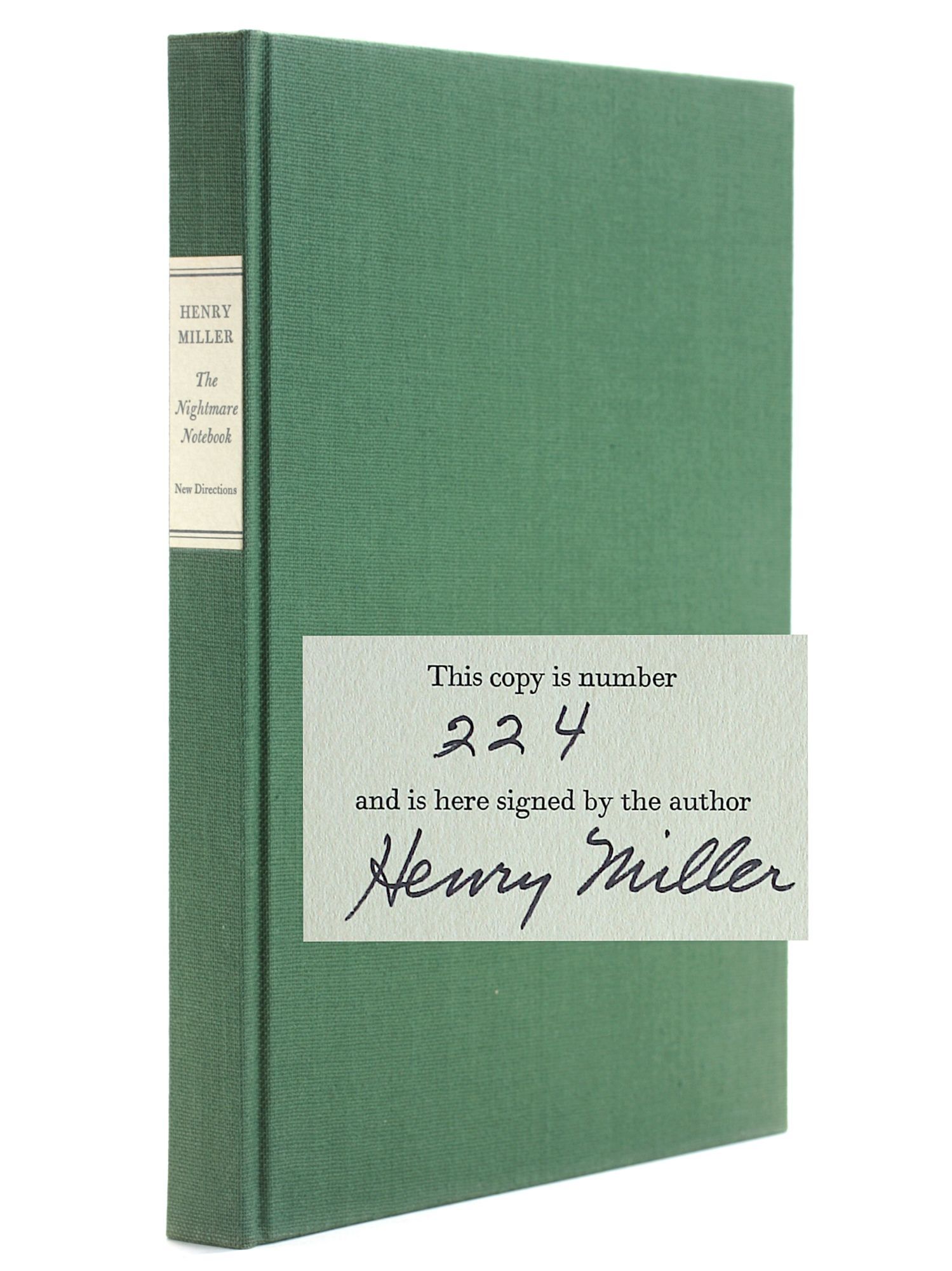 The Nightmare Notebook Signed Limited Edition | Henry Miller | First ...