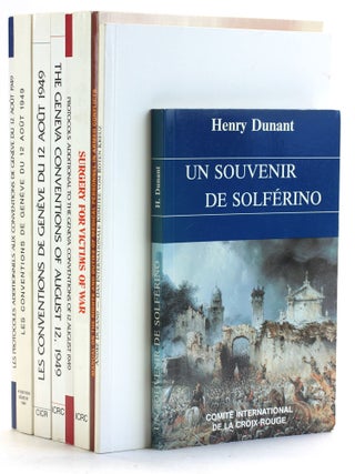 Item #506352 Lot of 9 Geneva Conventions and Red Cross Books. Military Medicine, Human Rights,...