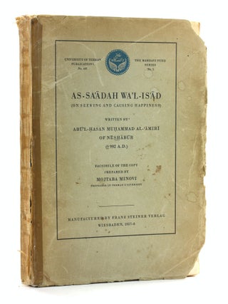 Item #506727 AS-SA'ADAH WA'L-IS'AD: (On Seeking and Causing Happiness) (University of Tehran...