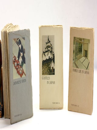JAPANESE TOURIST LIBRARY VOLUMES: Lot of 14 Volumes [Scenery of Japan, Japanese Food, Music, Family, Kimono, Children's Days, Floral Art, Hot Springs, Castles, Architecture, Hiroshige and Landscapes, Gardens, Sakura / Cherry, Hirosige]