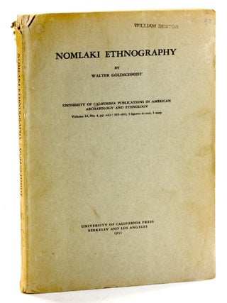 Item #510102 Nomlaki Ethnography (University of California Publications in American Archaeology...