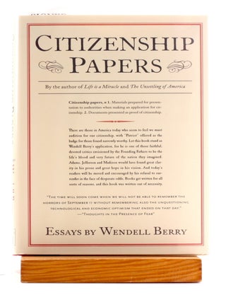 Item #511279 CITIZENSHIP PAPERS. Wendell Berry