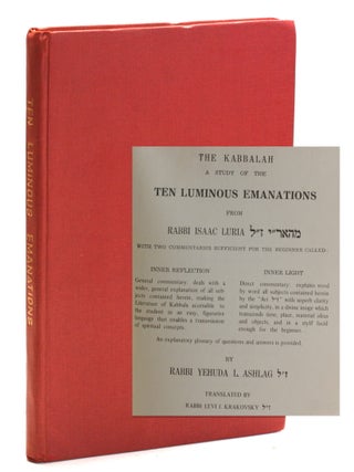 Item #512021 THE KABBALAH: A Study of the Ten Luminous Emanations from Rabbi Isaac Luria. Rabbi...