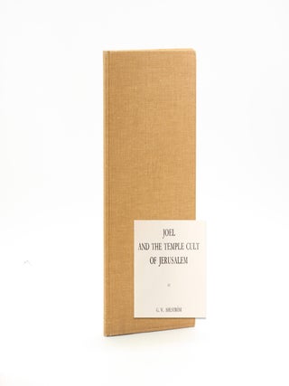 Item #512909 Joel and the Temple Cult of Jerusalem [Vetus Testamentum, XXI]. G. W. Ahlstr&ouml;m