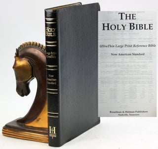 Item #5445 Holy Bible: Ultrathin Large Print Reference : New American Standard : Black Genuine...
